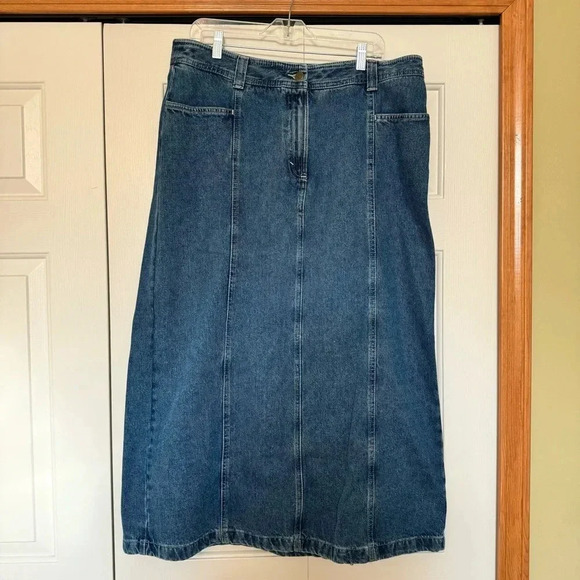 Eddie Bauer Vintage 90s Denim Maxi Skirt NWT - Picture 1 of 8
